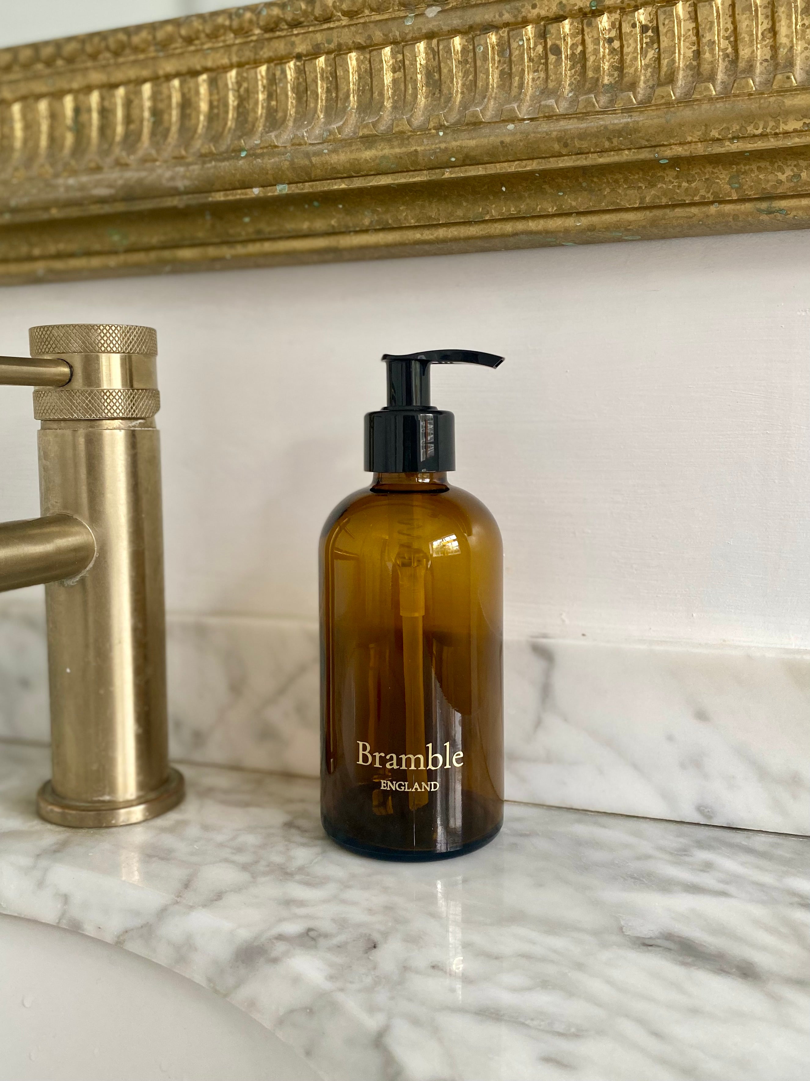 Amber Glass Wash + Lotion Bottle with Pump 250ML
